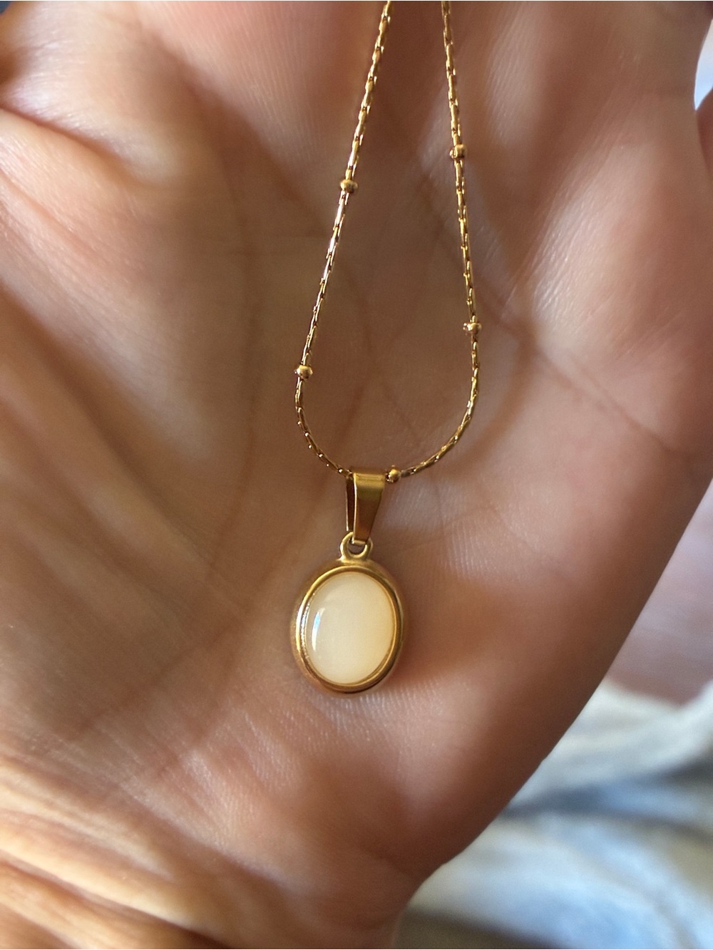 18K Gold Filled Opal Dainty Handcrafted Necklace